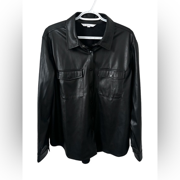 Faux leather button down - Picture 2 of 7